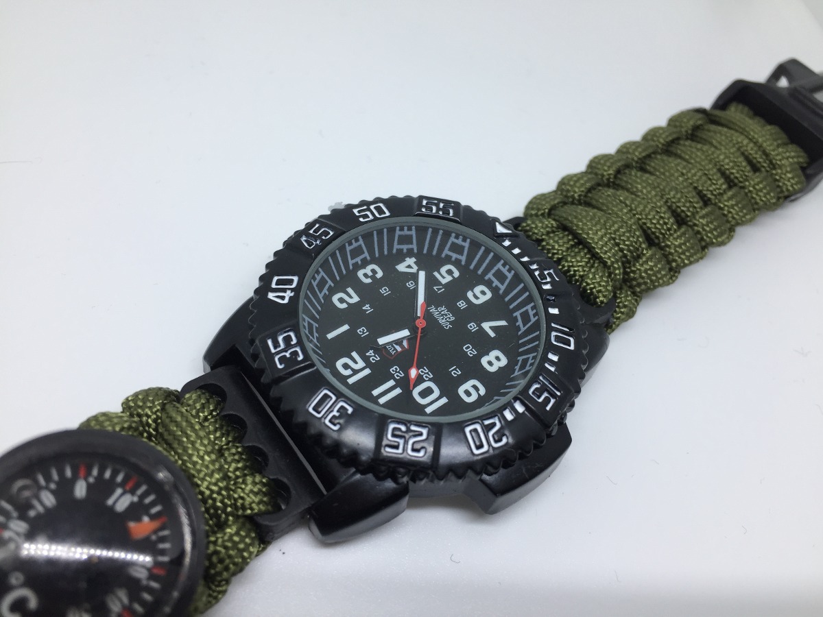 Reloj táctico militar análogo con termómetro