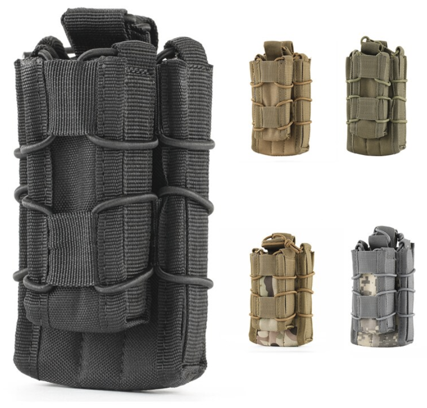 Pouch para cargador de pistola y fusil con elástico open-top