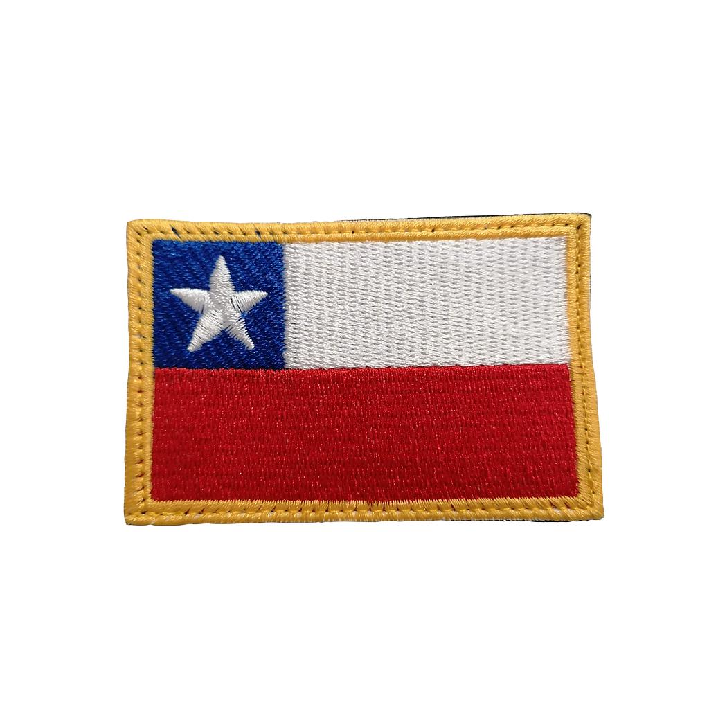 Parche bordado bandera chilena con velcro