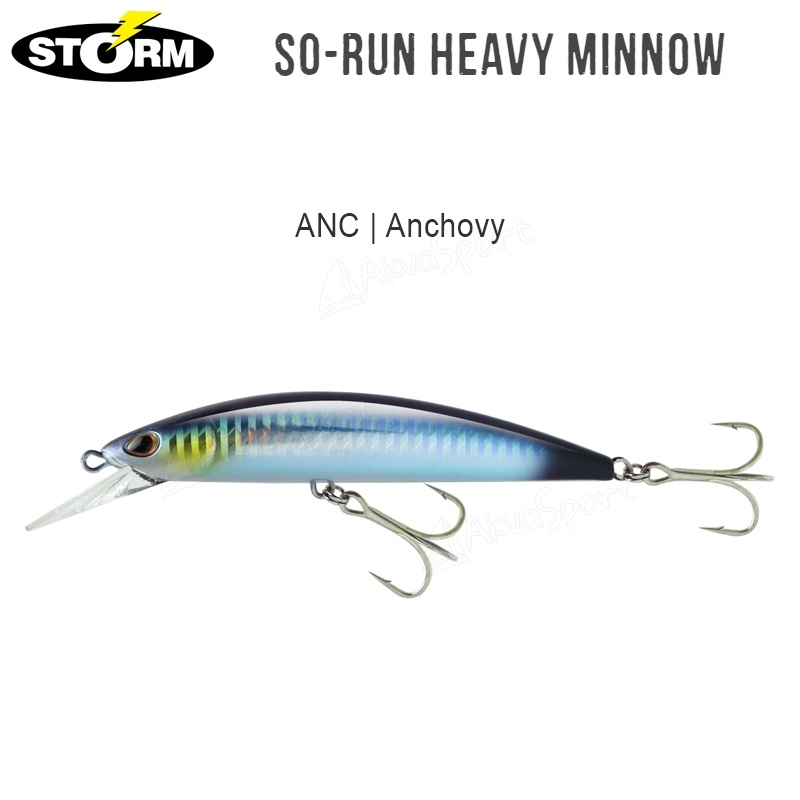 Señuelo Storm So-Run Heavy Minnow Anchovy 90mm./27g.