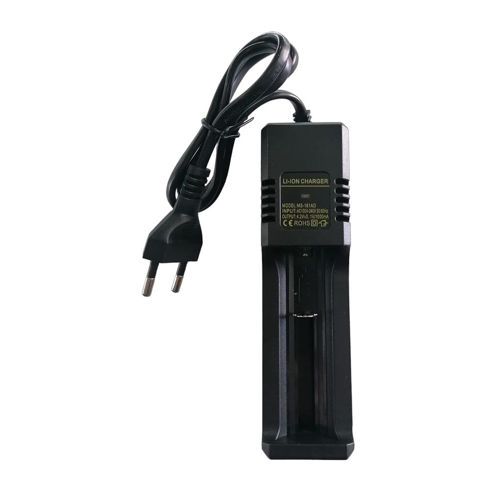 Cargador baterías Li-ion MS-181AX 1000 mA 18650 / 26650 / 14500 / 18500 / 16340