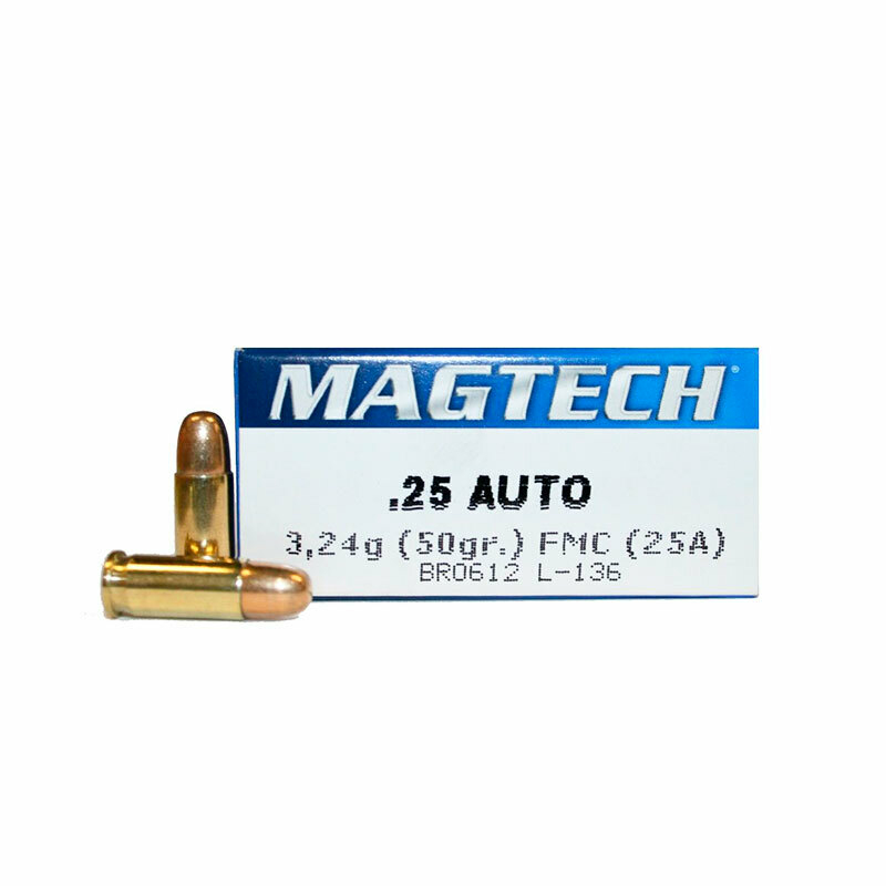 Bala Cal 6.35 mm / .25 Auto FMC 3,24 g. (50 gr.) Magtech