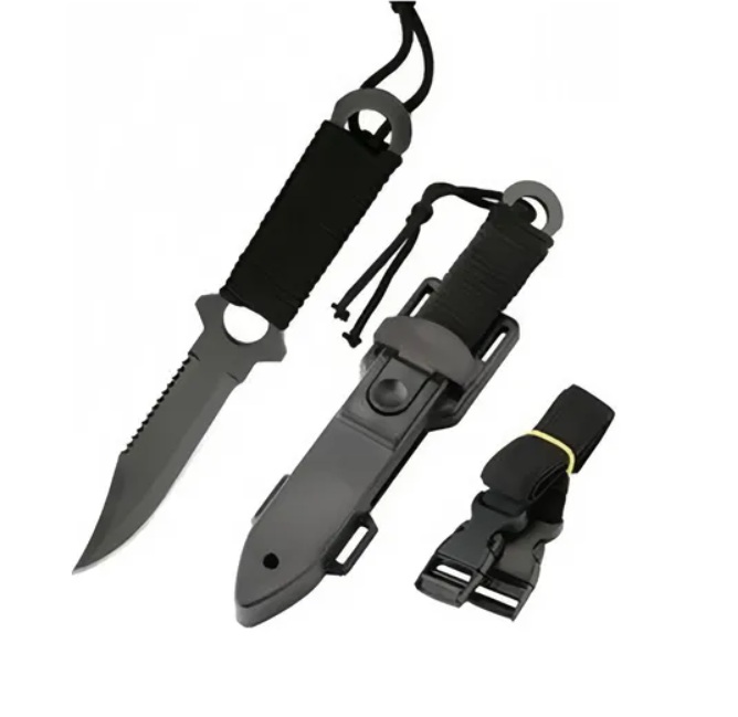 Cuchillo para buceo con funda de piernera