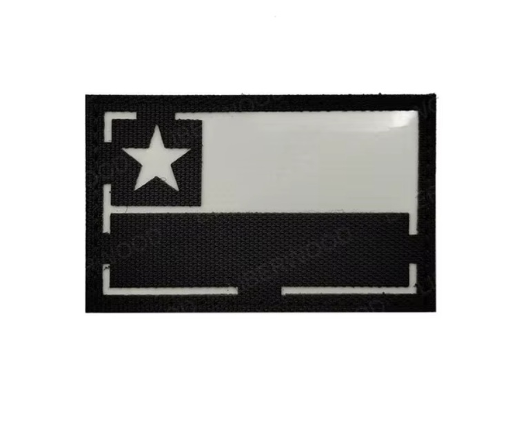 Parche Fosforescente Bandera chilena color negro